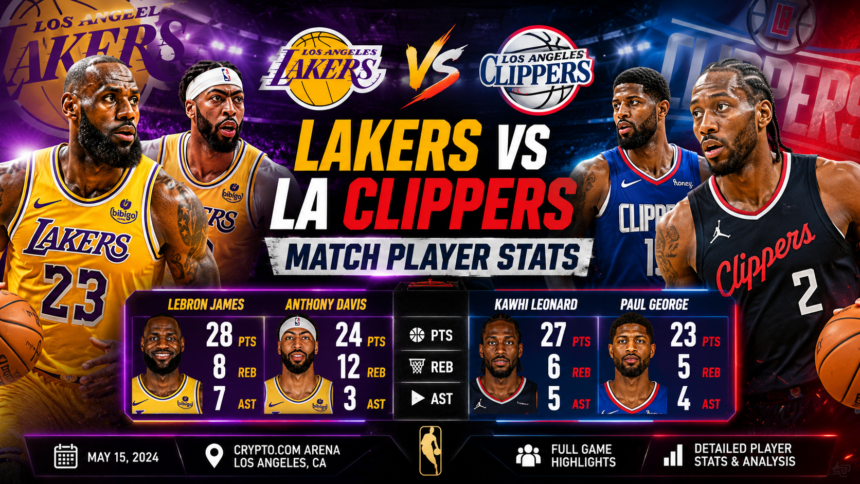 lakers vs la clippers match player stats