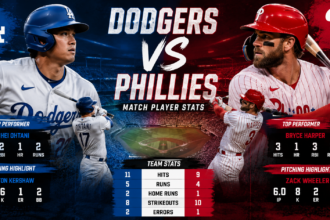 dodgers vs phillies match player stats