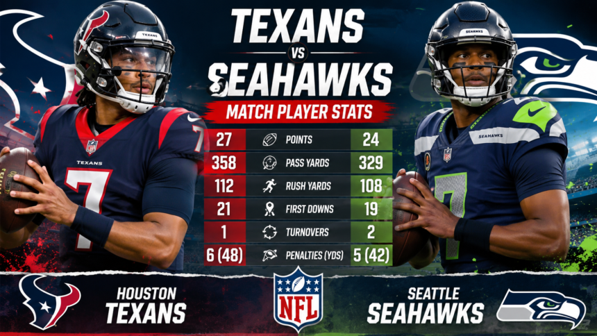 texans vs seahawks match player stats